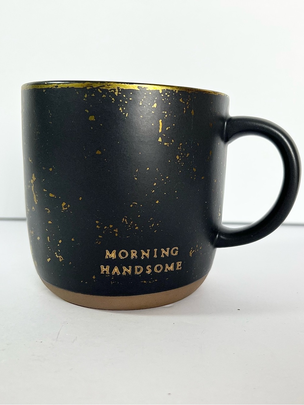 Hearth & Hand mug Morning Handsome speckled gold